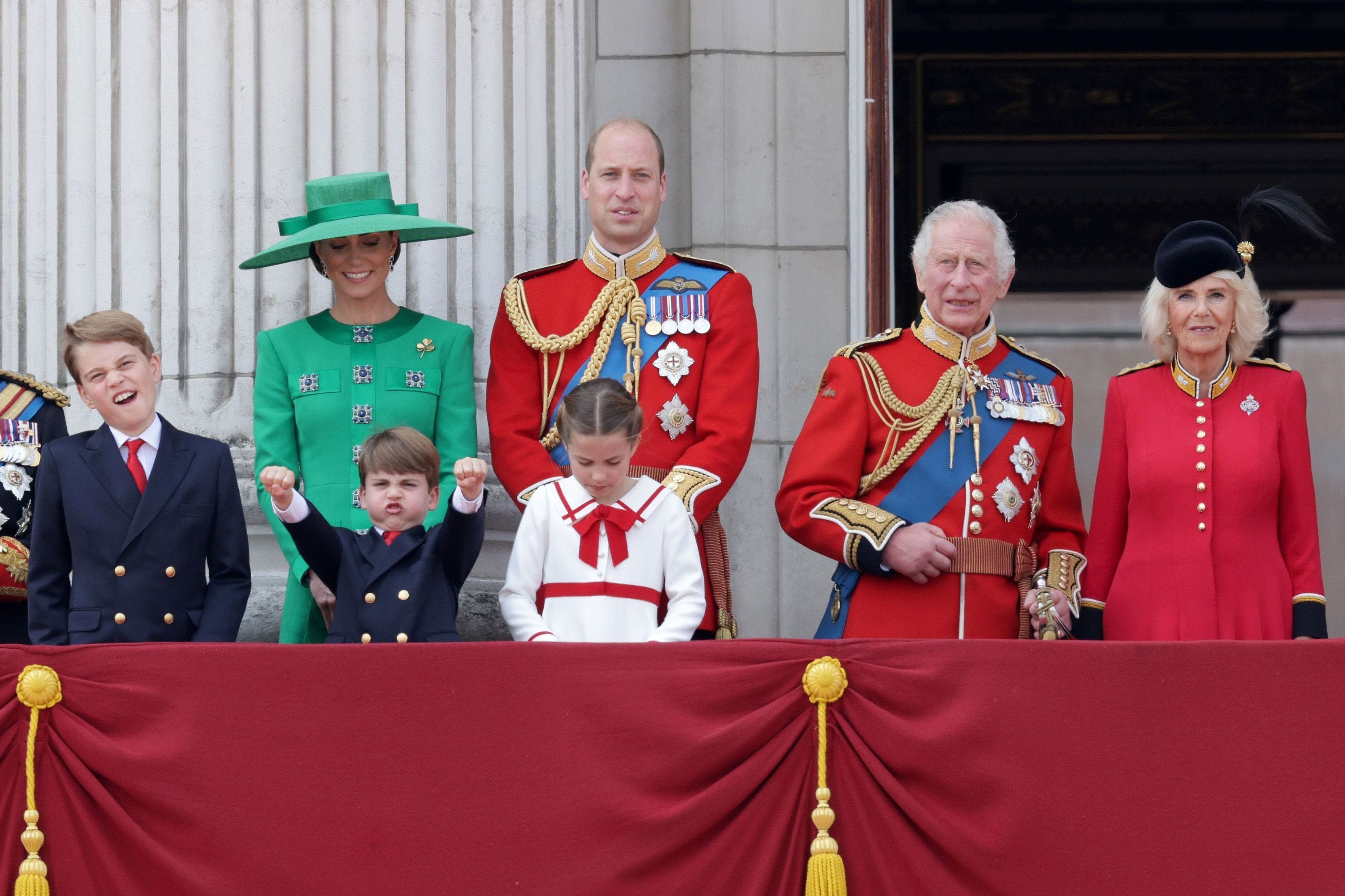 Königliche Familie während der Trooping the Colour-Zeremonie 2023