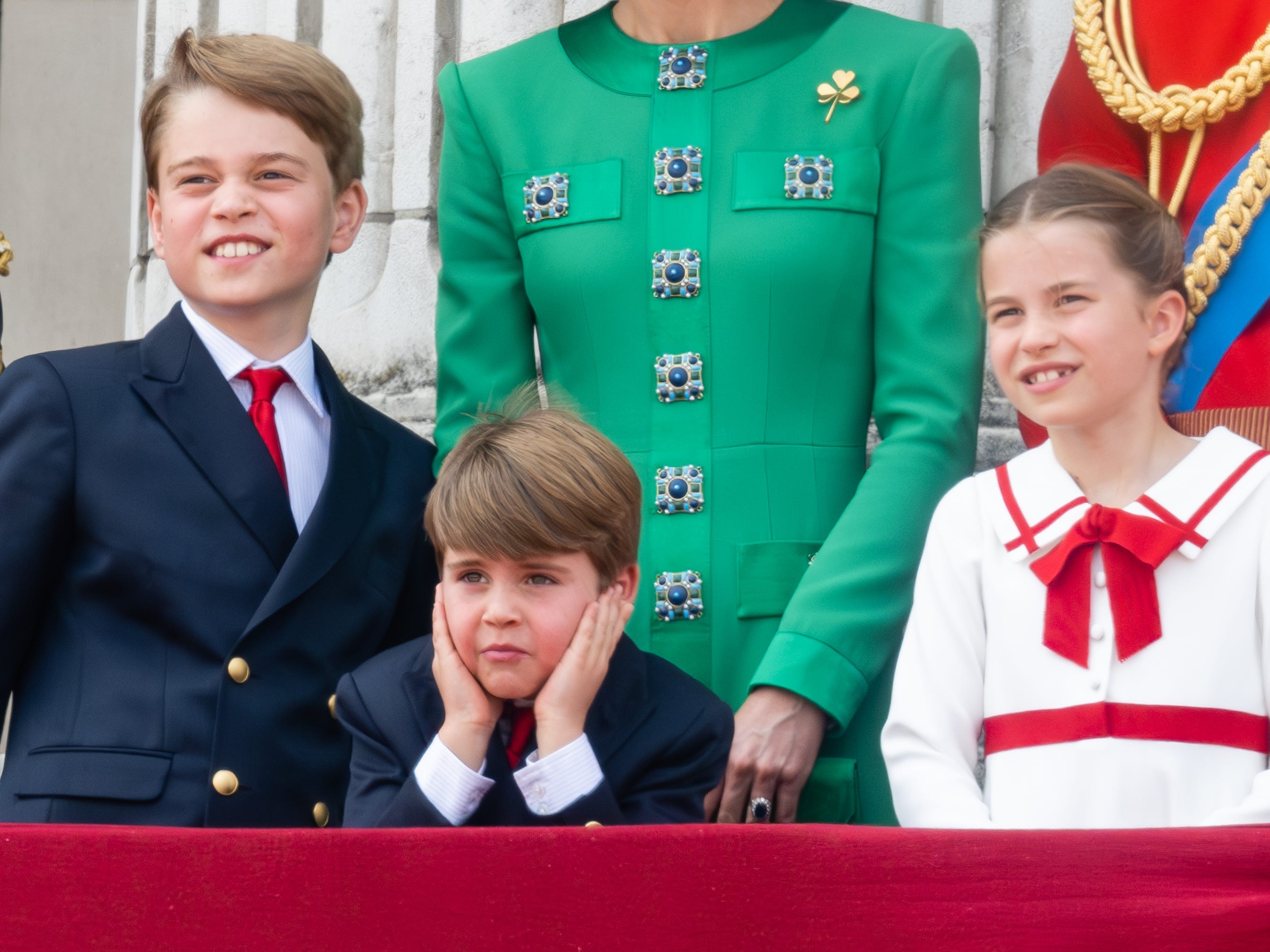 Prinz George, Prinz Louis und Prinzessin Charlotte während der Trooping the Colour
