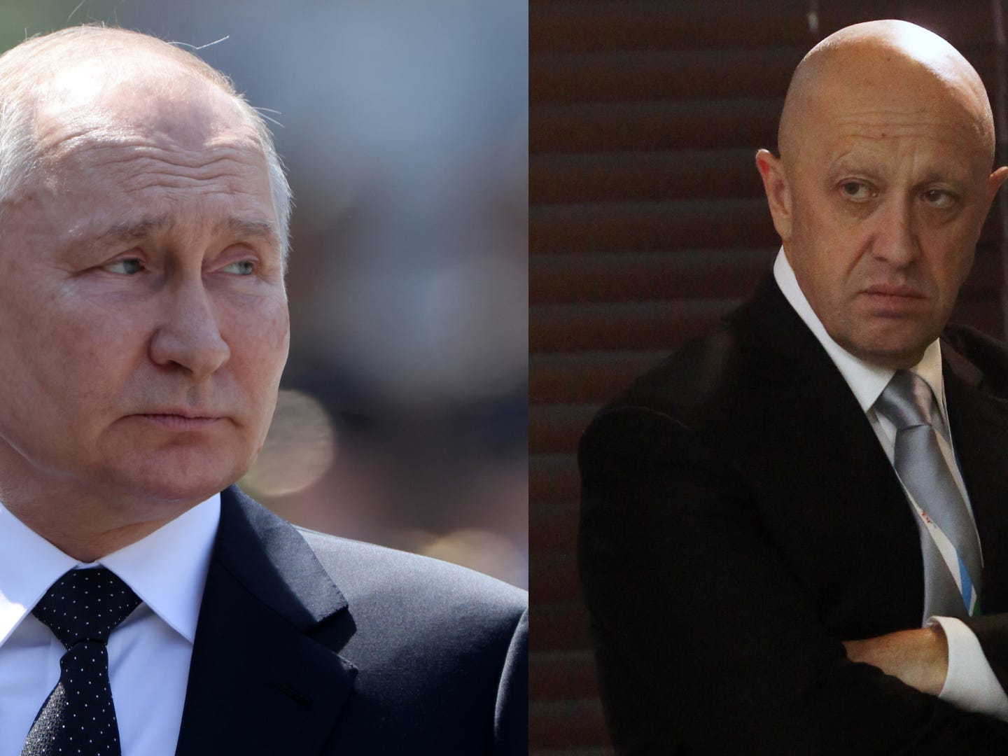 Wladimir Putin (links) und Jewgeni Prigoschin (rechts).