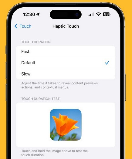 In der neuesten Betaversion von iOS 17 erhalten Benutzer eine schnellere Daueroption für die Haptik.  Bildnachweis MacRumors – Apple testet in der neuesten iOS 17 Beta eine schnellere haptische Dauergeschwindigkeit