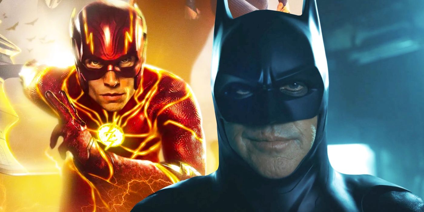Collagenbild mit The Flash und Michael Keaton Batman