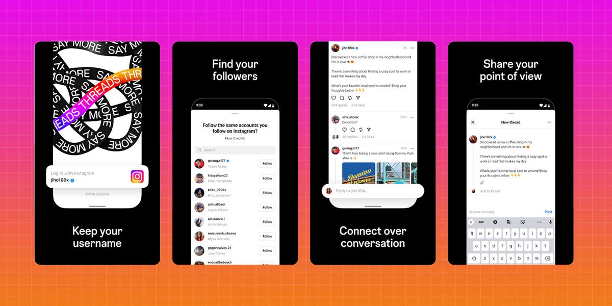 Die neue App „Threads“ von Instagram ist im Google Play Android App Store gelistet, im Bild ist ein Screenshot des Produkts aus der Auflistung zu sehen