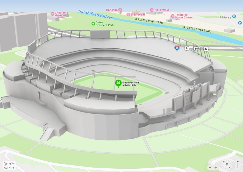 Wie Denver in der standardmäßigen 3D-Ansicht von Apple Maps aussieht – Mehr Städte können jetzt mit der wunderschönen 3D-„detaillierten Stadterfahrung“ von Apple Maps angezeigt werden.