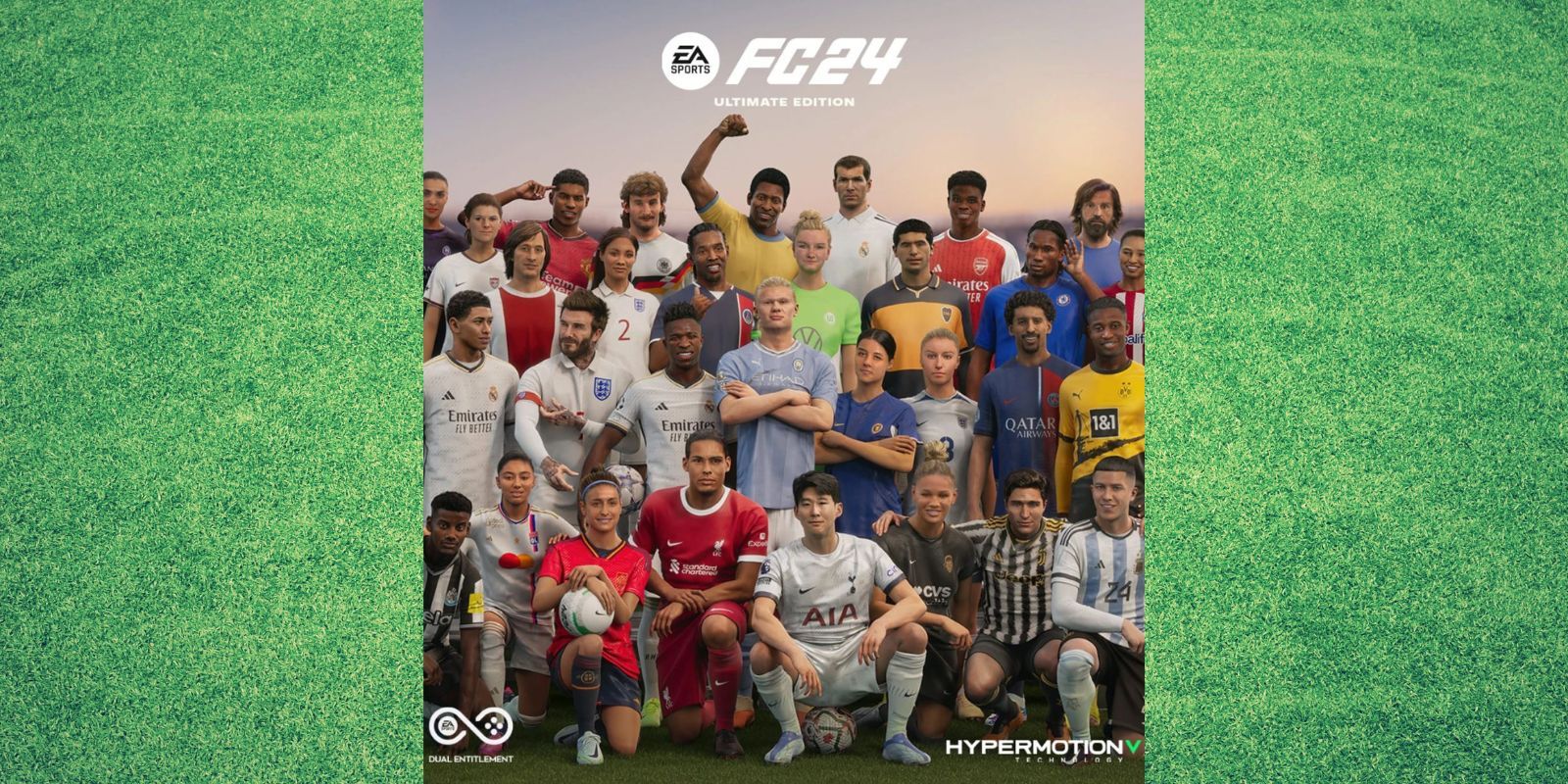 EA Sports FC24 Ultimate Edition Cover auf einem Grashintergrund