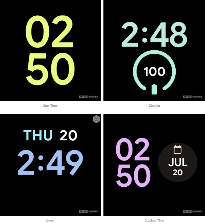 Die vier verschiedenen Varianten des barrierefreien Zifferblatts der Pixel Watch 2 – Anonymer Google-Insider enthüllt exklusive Zifferblätter für die Pixel Watch 2