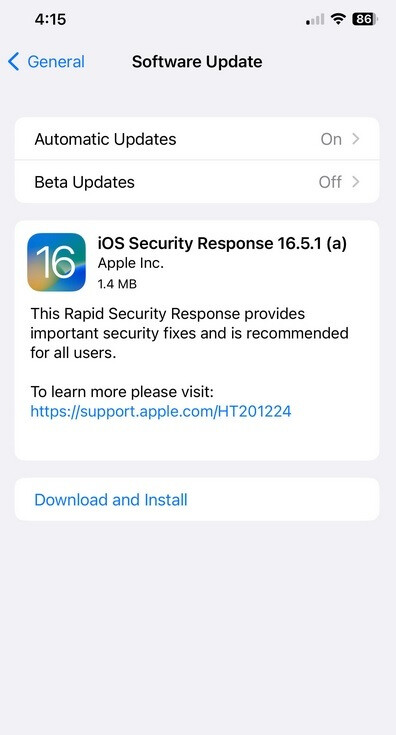 Apple veröffentlicht über seine Rapid Security Response einen Sicherheitspatch für iOS und iPadOS 16.5.1 – Apple veröffentlicht spezielle Sicherheitsupdates für iPhone und iPad, die Sie jetzt installieren müssen