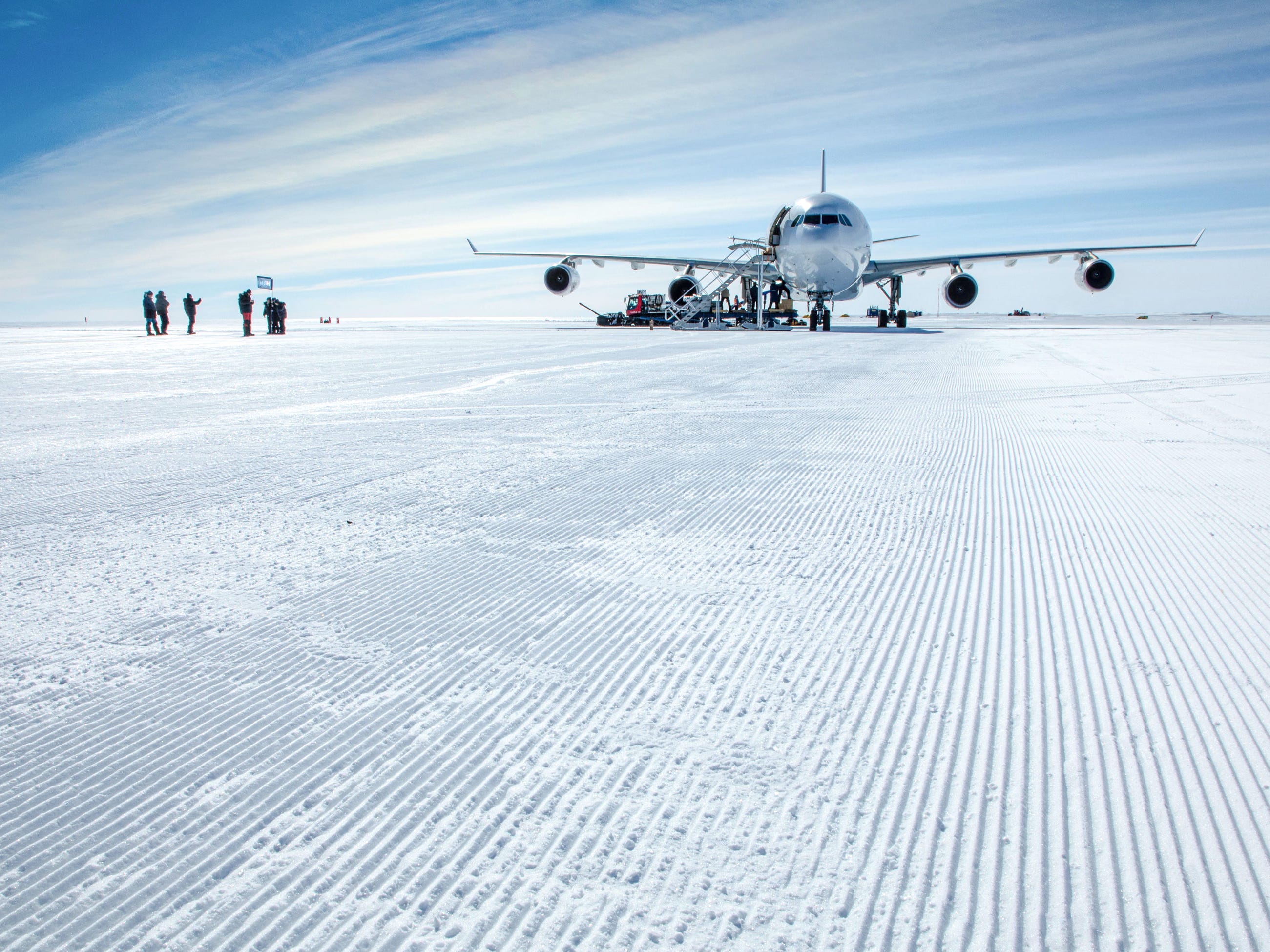 Der erste Airbus A340 landete in der Antarktis.