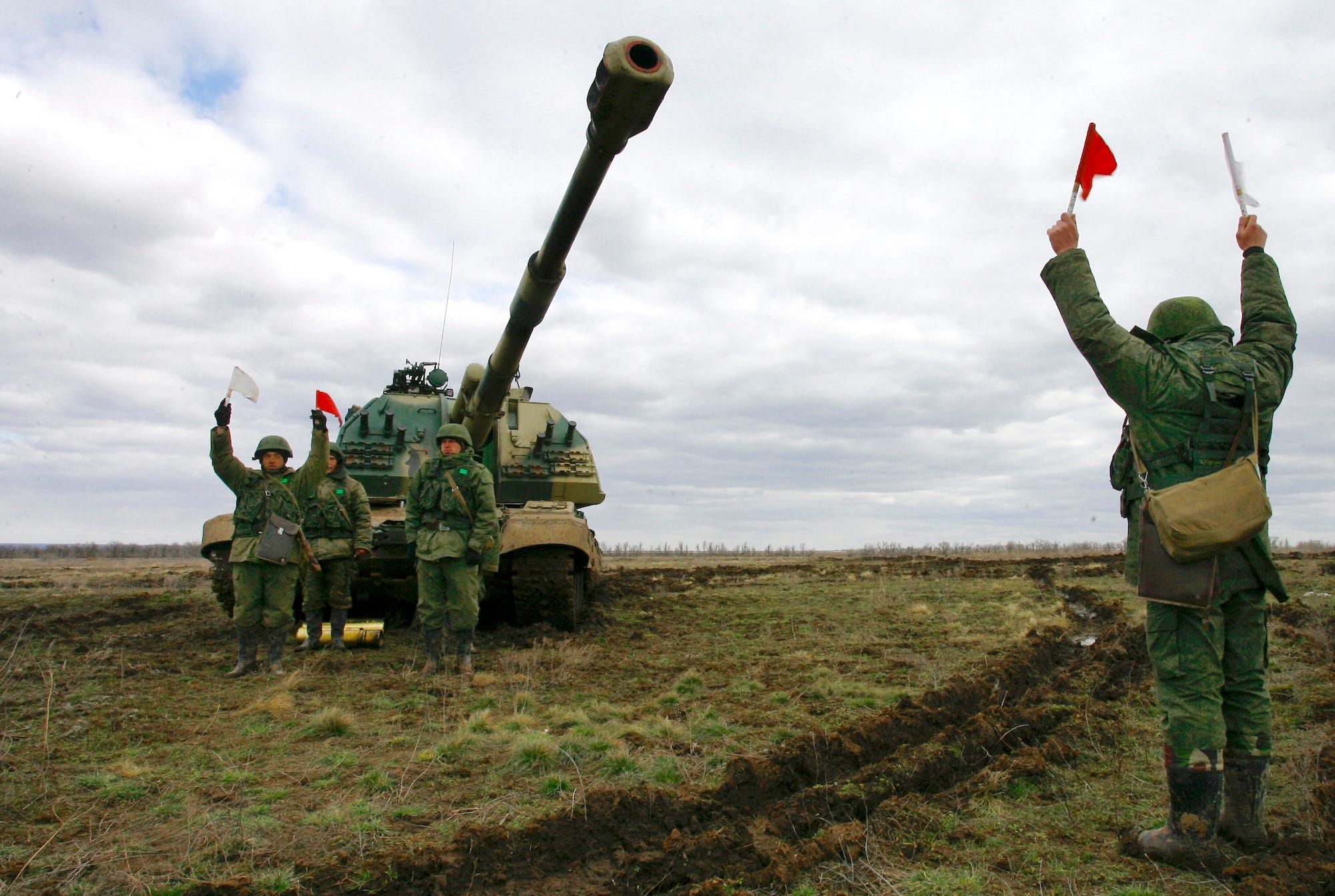 Russische Artillerie Msta-S selbstfahrende Haubitze