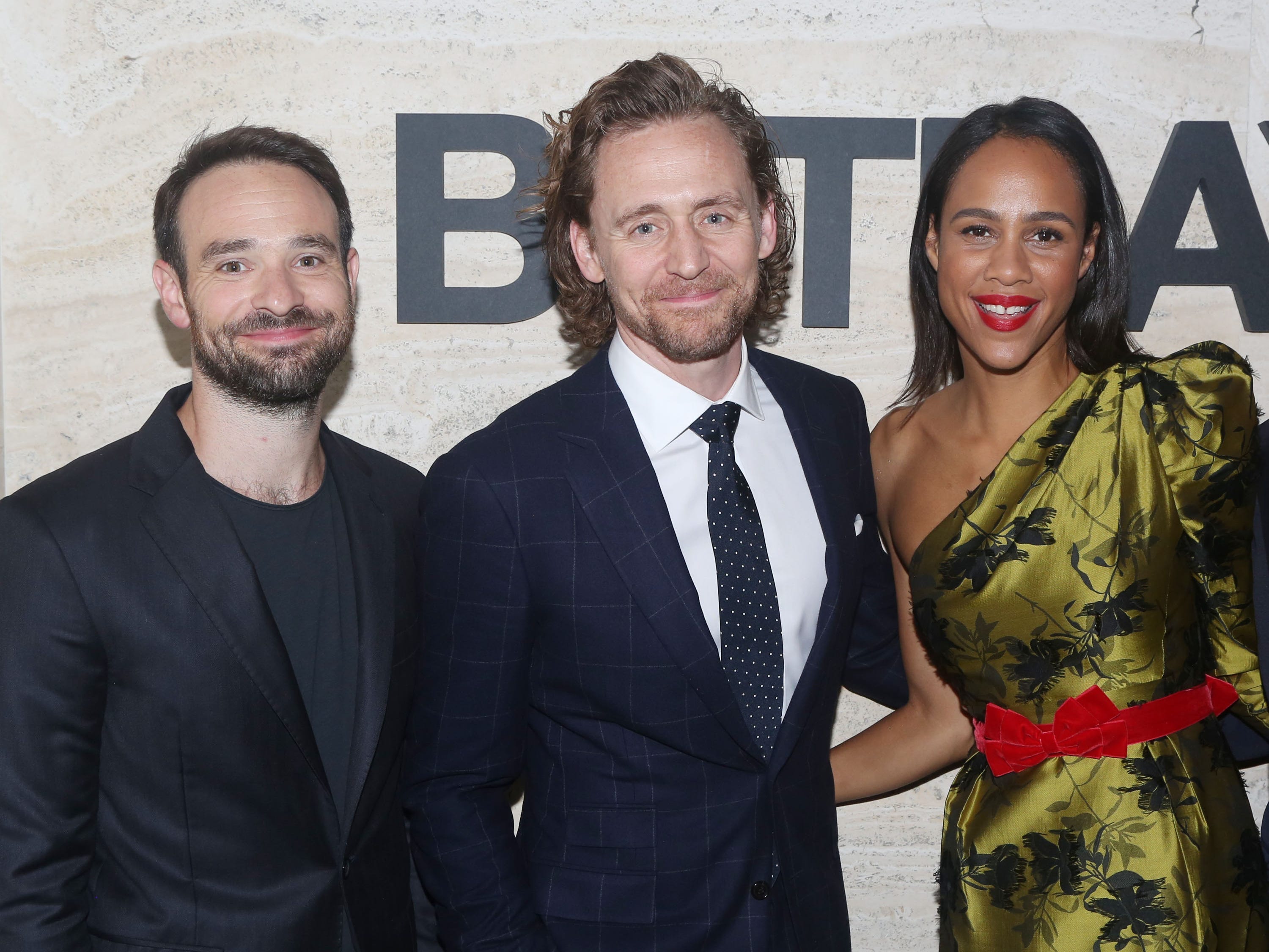 Charlie Cox, Tom Hiddleston und Zawe Ashton bei der Premiere von „Betrayal“ am Broadway im September 2019.