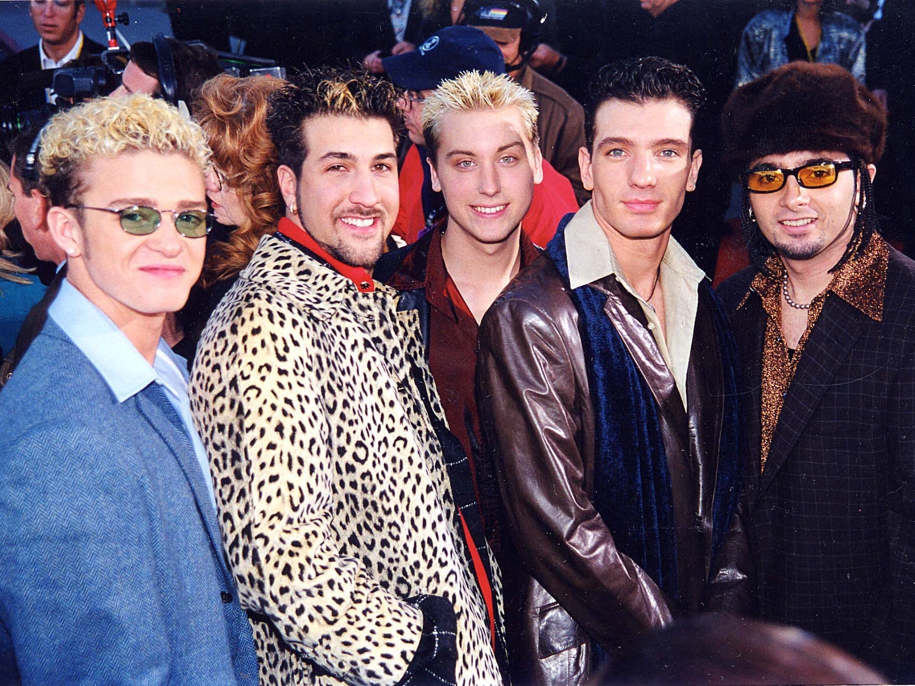 Justin Timberlake, Lance Bass, Chris Kirkpatrick, JC Chasez und Joey Fatone von NSYNC im Jahr 1998.