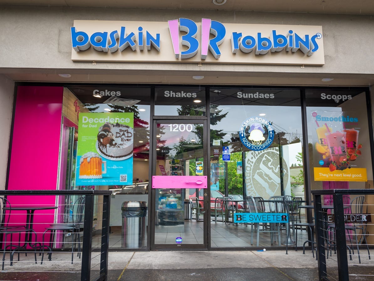 Die Außenseite eines Baskin-Robbins-Gebäudes
