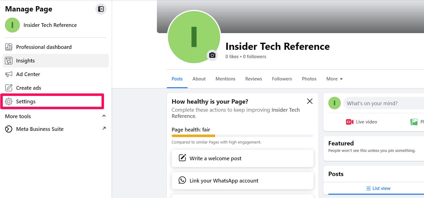 Der Screenshot zeigt, wie man den Benutzernamen in Facebook Business bearbeitet
