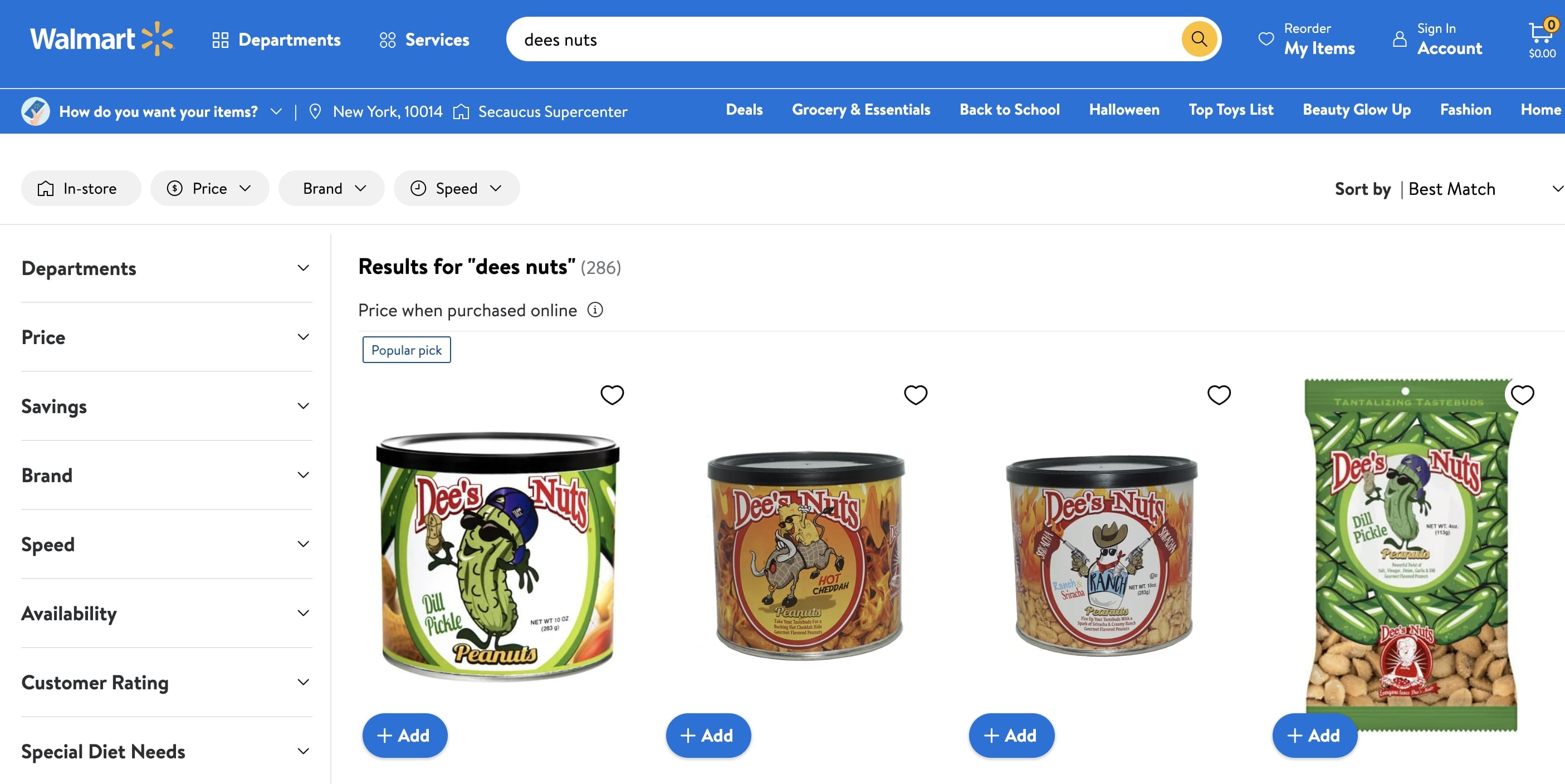 Suchergebnisse für „Dees Nuts“ für Walmart.com