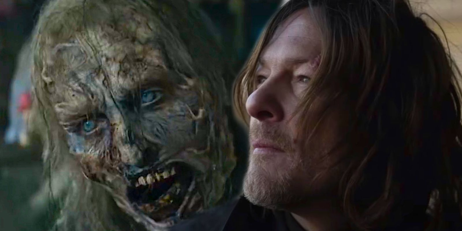 Benutzerdefiniertes Bild eines Burner-Zombies und Daryls, der in The Walking Dead Daryl Dixon nach oben schaut