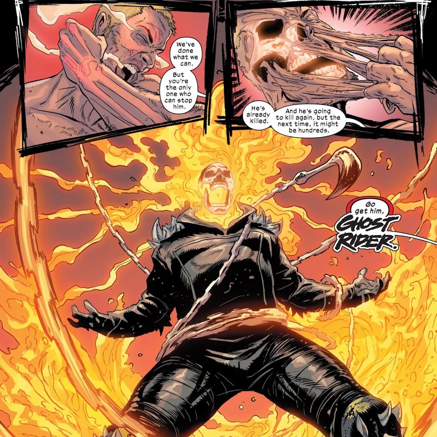 Johnny Blaze schält sein Fleisch ab, um Ghost Rider zu werden