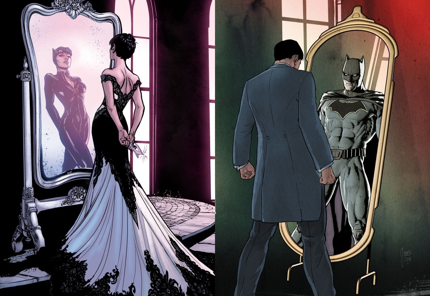 Batman Catwoman Hochzeitskleid Comic-Kunst