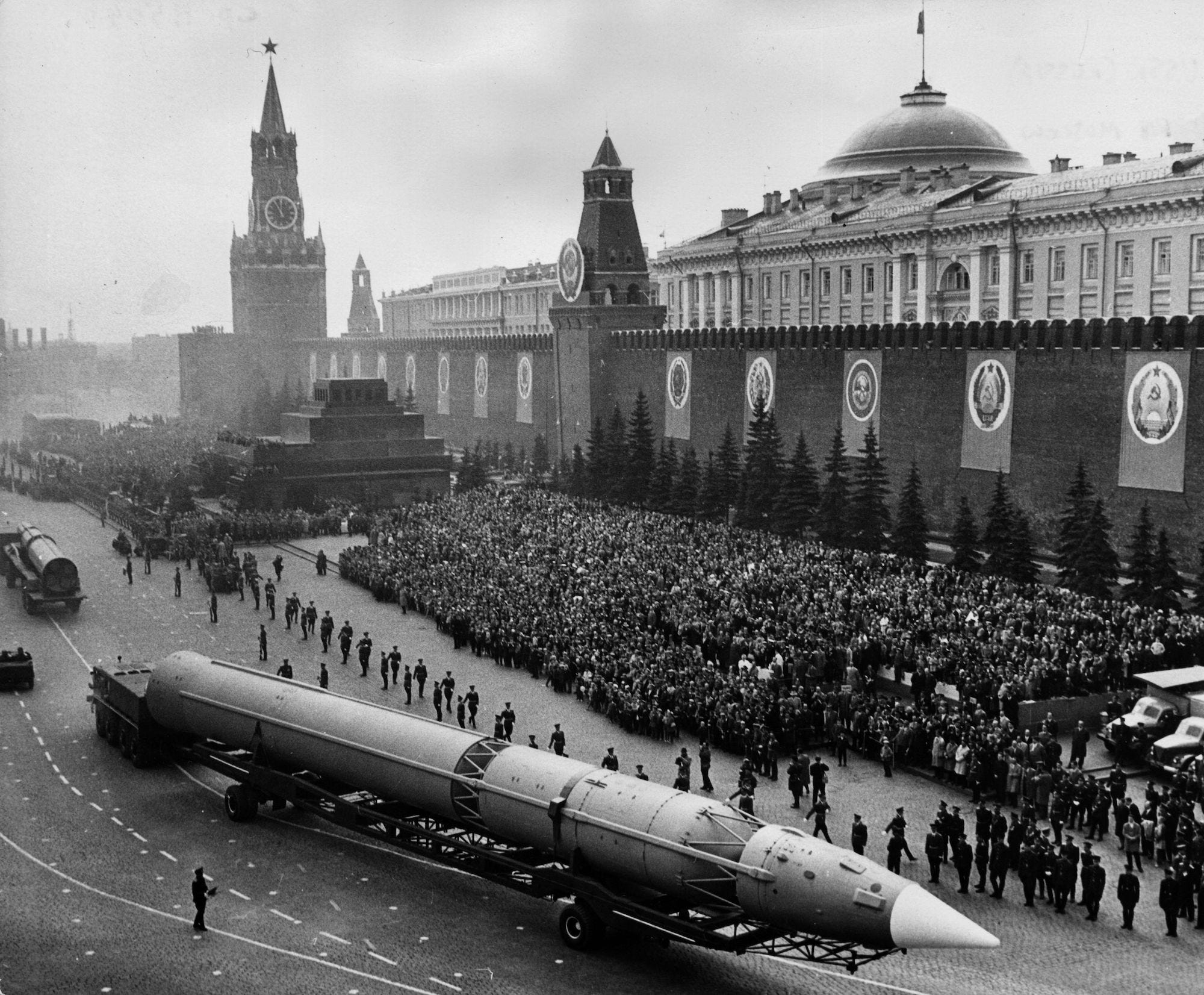 Sowjetrussland Moskauer Roter Platz Interkontinentalrakete