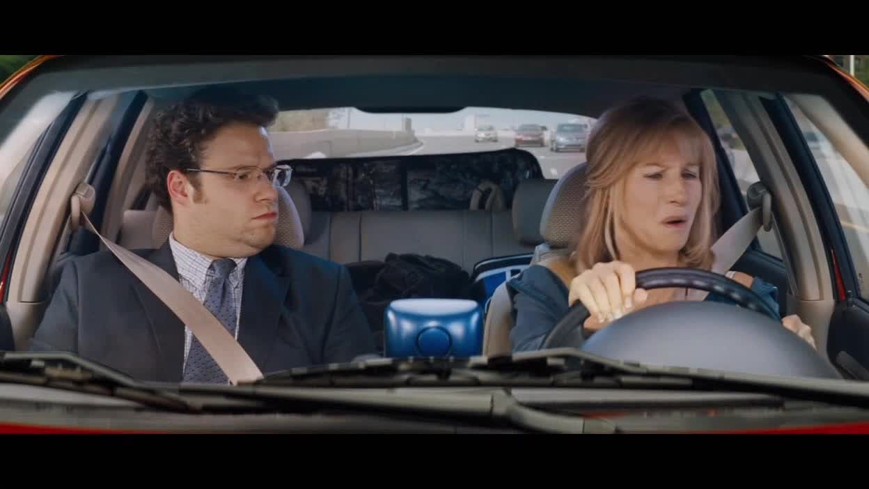 Seth Rogen und Barbra Streisand in einem Auto
