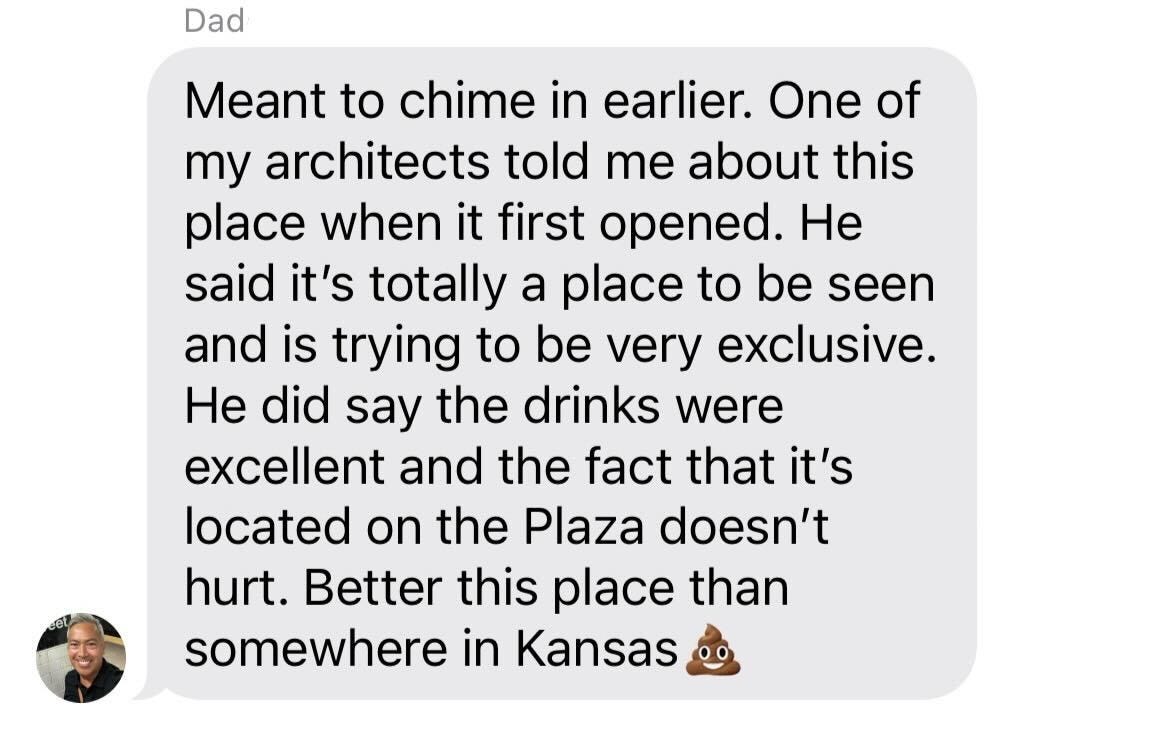 Ein Screenshot einer SMS, die mir mein Vater über Prime Social in Kansas City geschickt hat.
