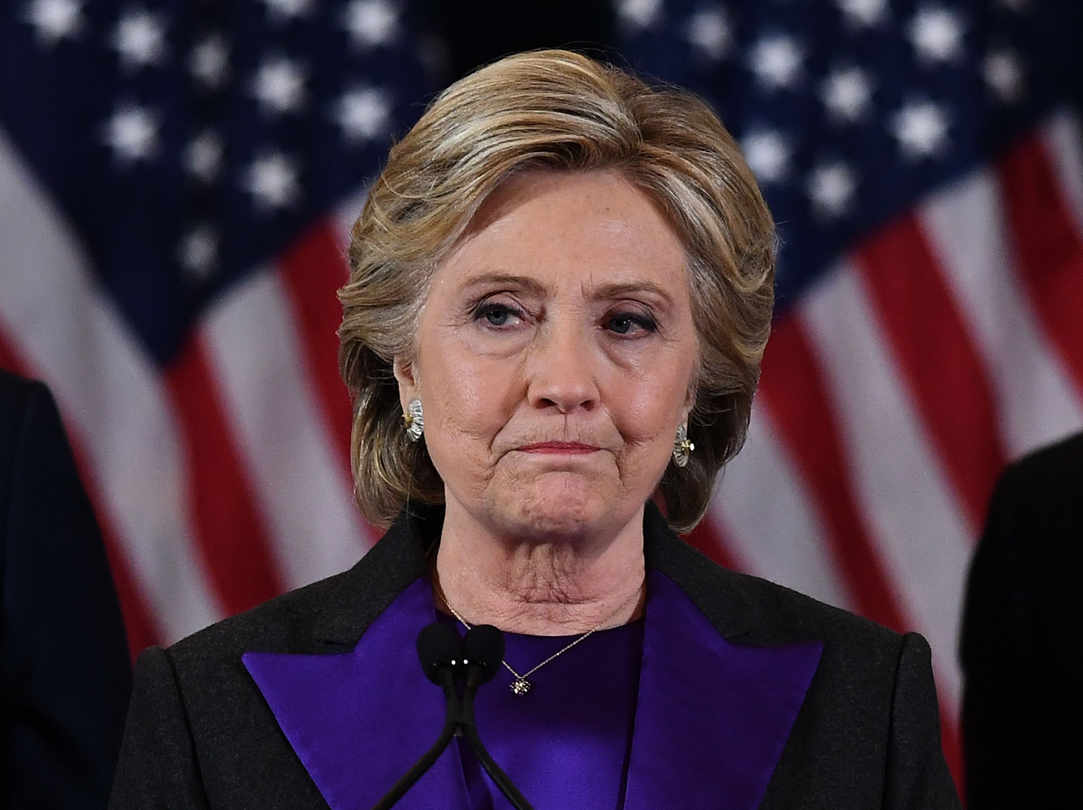 Hillary Clinton während ihrer Konzessionsrede im Jahr 2016.