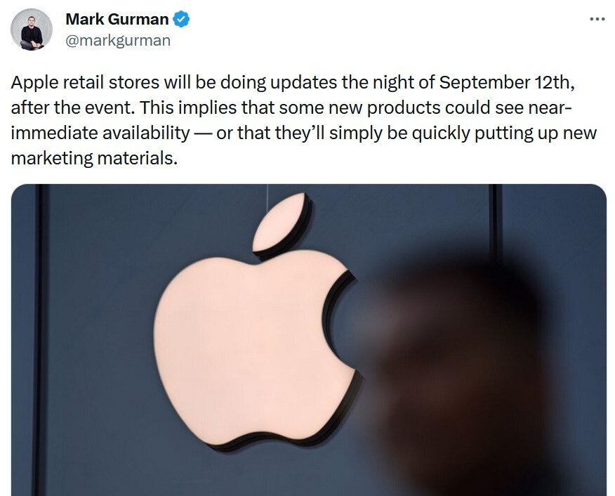Mark Gurman sagt, dass einige neue Produkte bereits am Tag nach Apples neuem Produkt-Event verfügbar sein könnten – Apple Store-Updates am Dienstagabend könnten bedeuten, dass bestimmte Zubehörteile am 13. September veröffentlicht werden