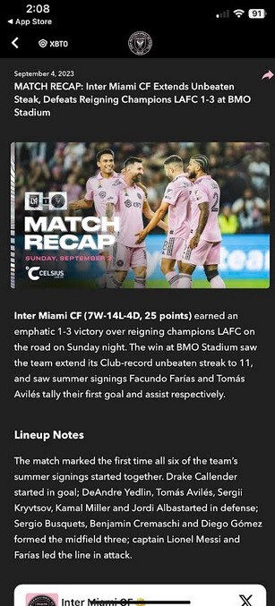 Die Inter Miami iOS-App – Ein Spieler ist für den Anstieg der MLS Season Pass-Abonnentenzahl von Apple verantwortlich