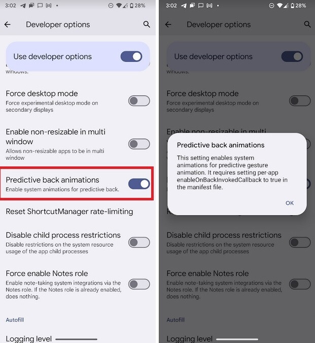 Einschalten von vorausschauenden Zurückgesten – Eine der erwarteten Funktionen von Android 14 ist in den Beta-Builds deaktiviert;  Sie können es jetzt aktivieren