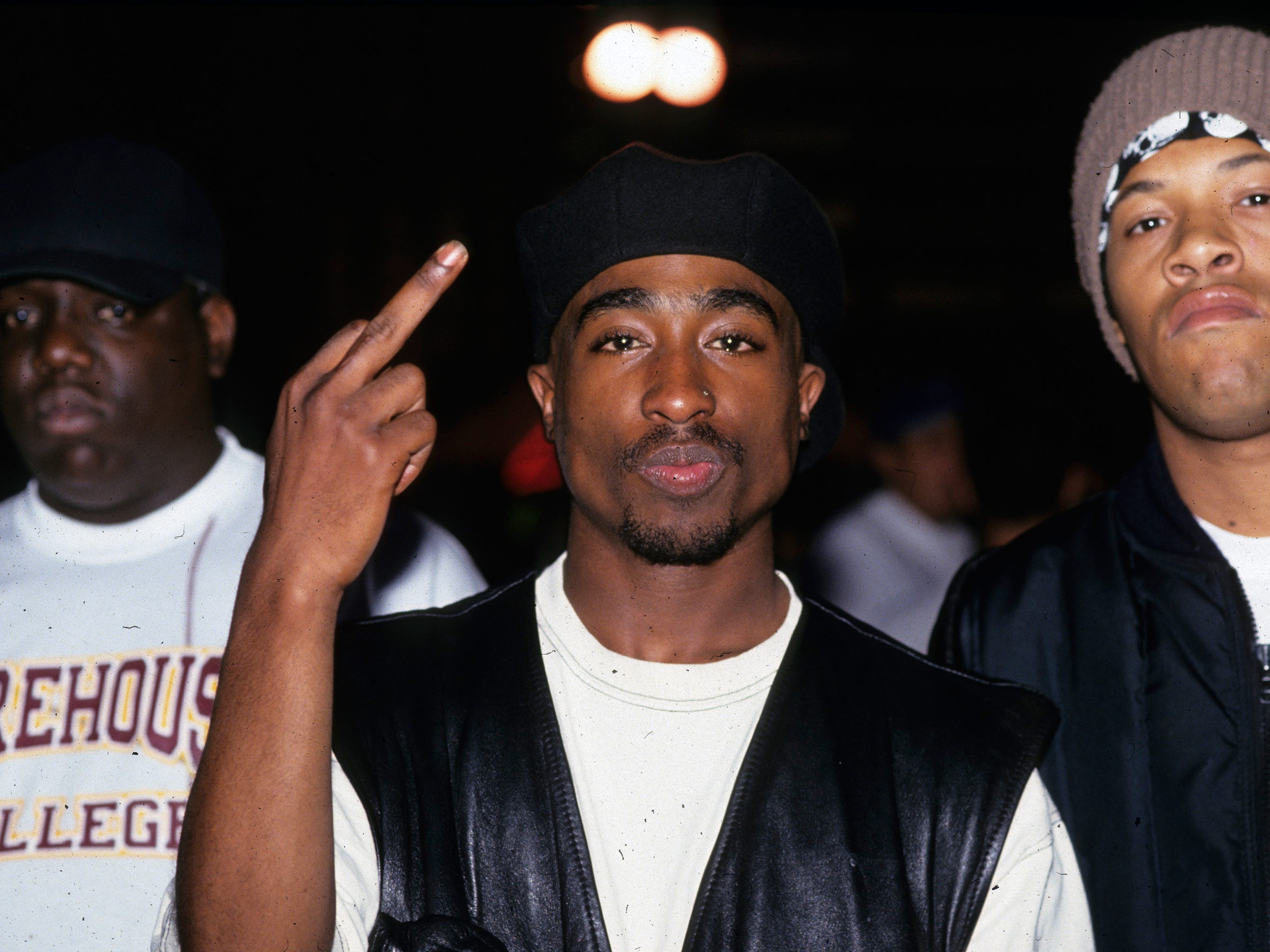 The Notorious BIG, Tupac Shakur und Redman backstage bei einem Tupac Shakur im Jahr 1993.
