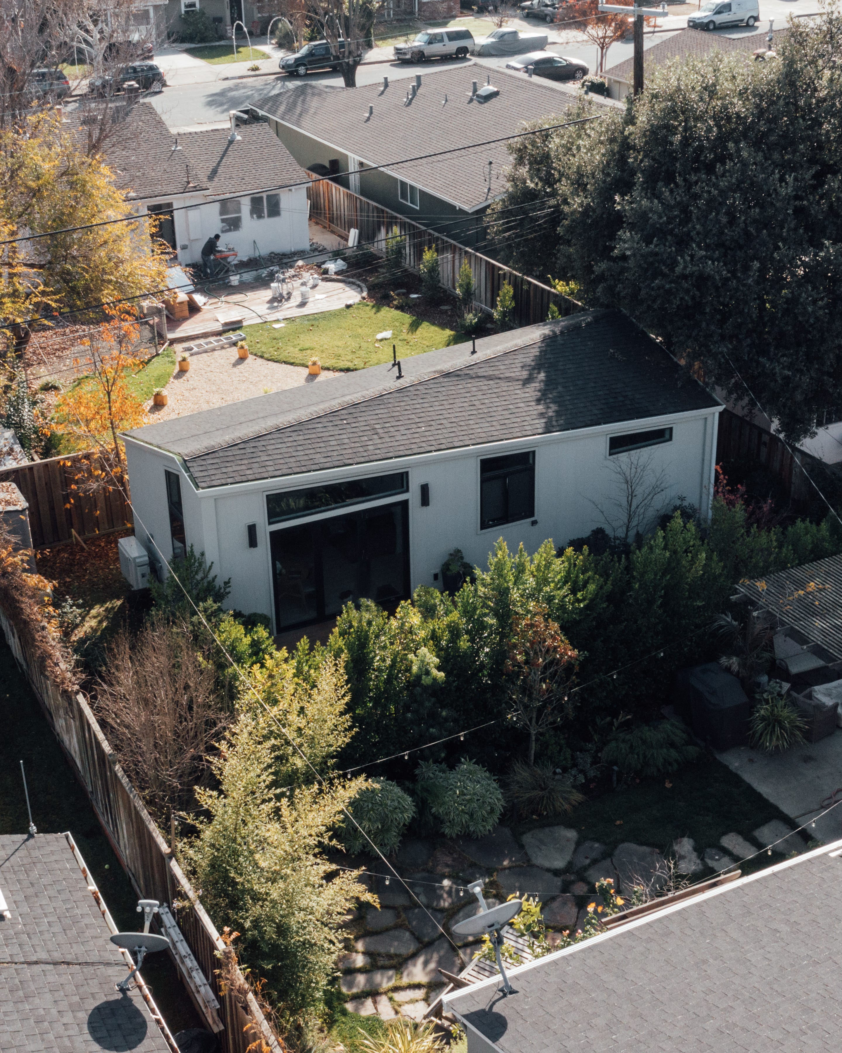eine Luftaufnahme von Joyce Higashis Haus in San Jose