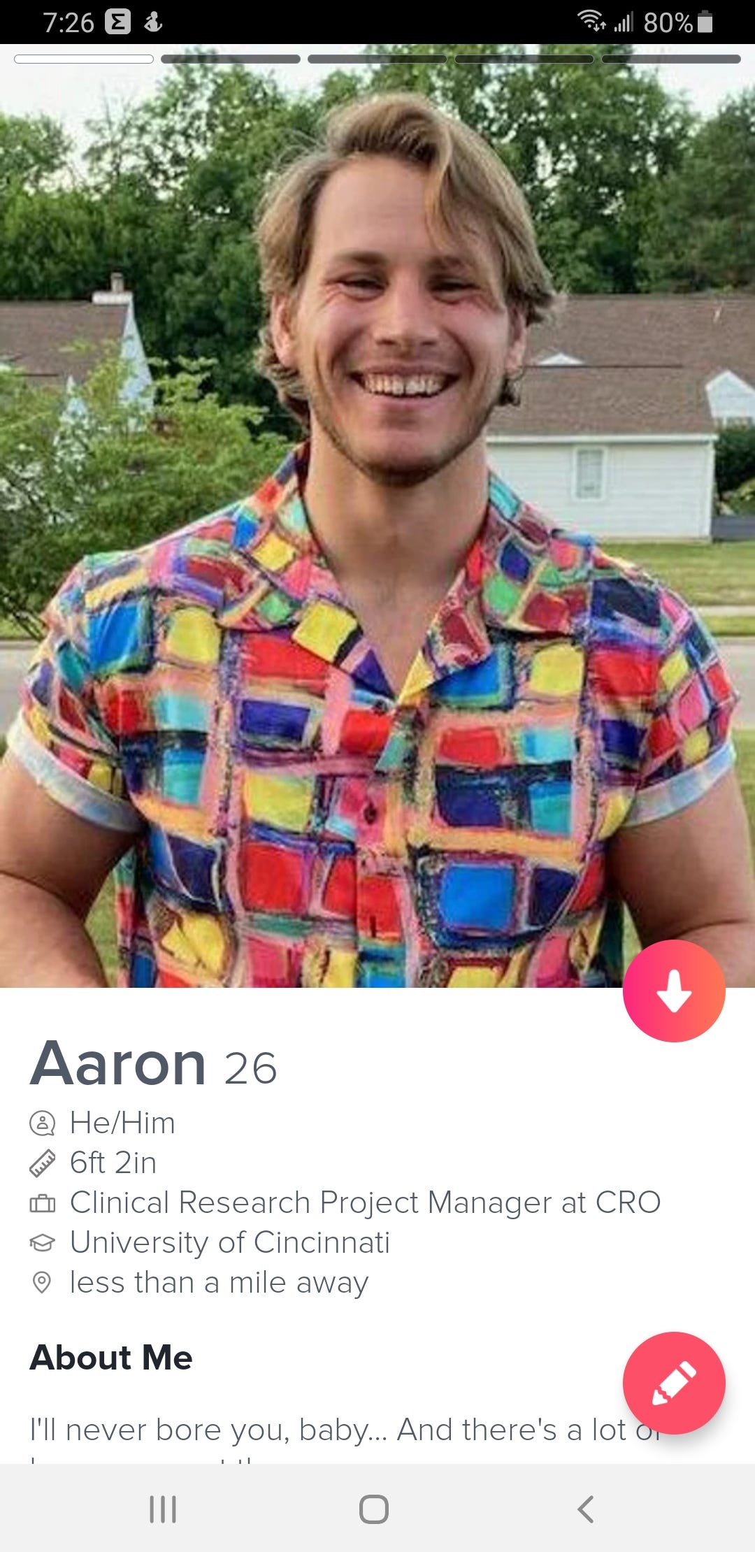 Aaron hat sein Tinder-Profil bei Insider's Dating App Clinic eingereicht.