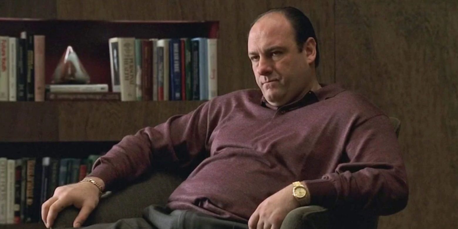 Tony in Dr. Melfis Büro in „Die Sopranos“.