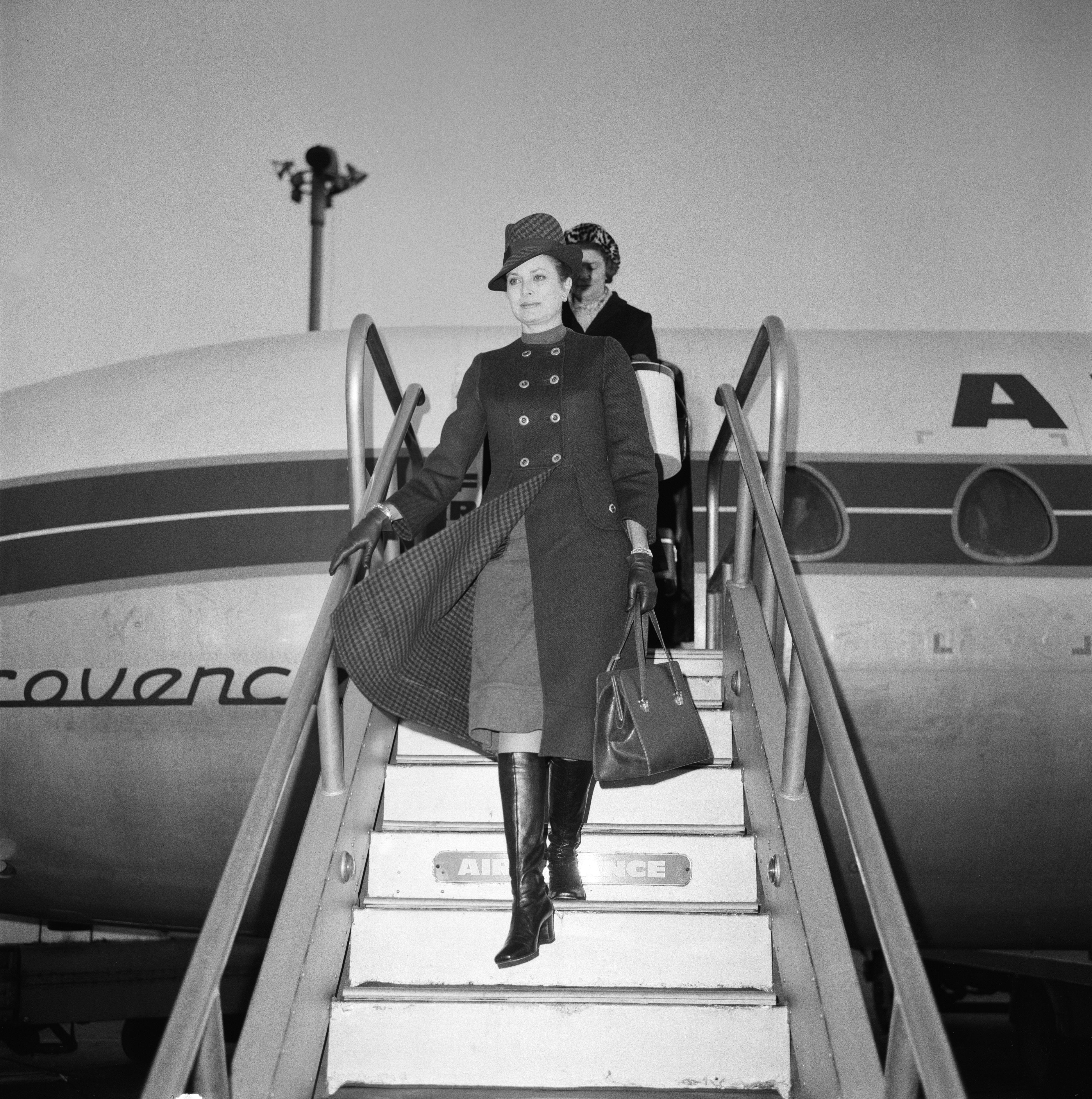 Prinzessin Grace kommt am 15. November 1970 aus Monaco am Flughafen Heathrow an.