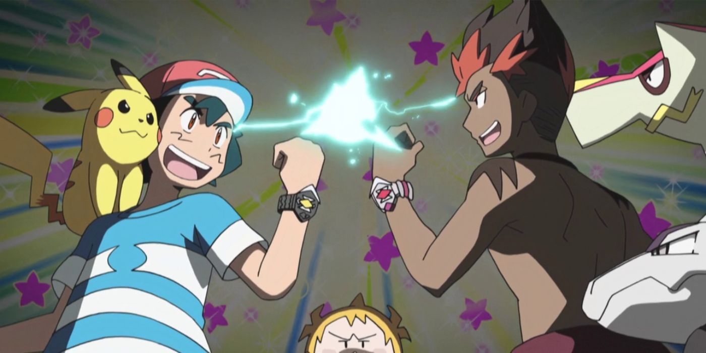 Kiawe und Ash treten in Pokémon gegeneinander an