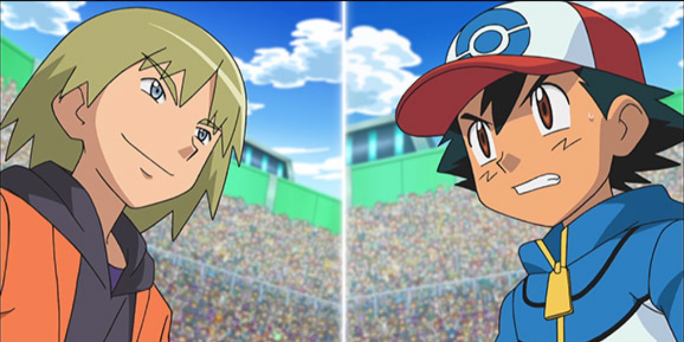 Trip und Ash aus dem Pokémon-Anime kämpfen gegeneinander