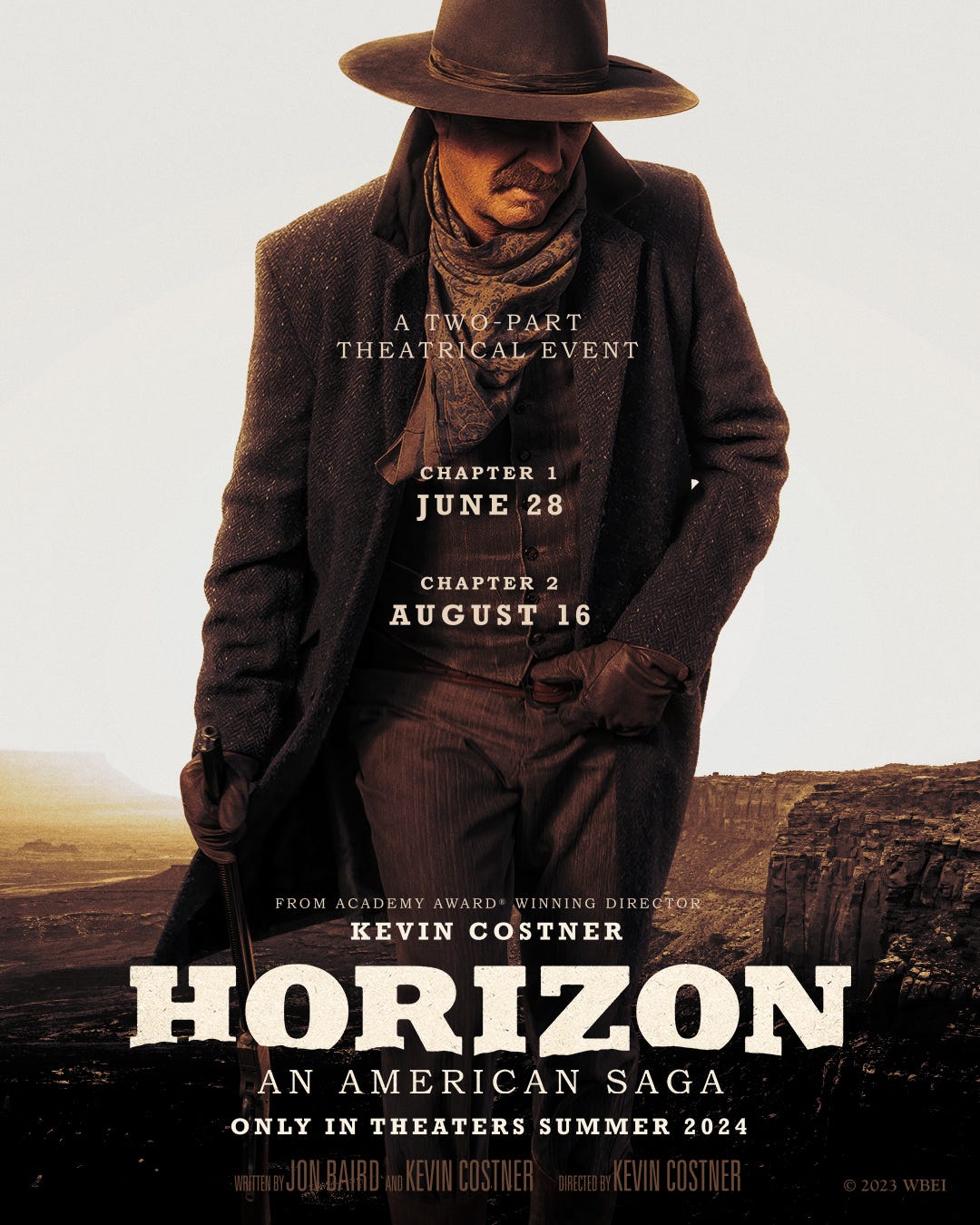 Das Plakat für „Horizon: An American Saga“ unter der Regie von Kevin Costner und mit Kevin Costner in der Hauptrolle.