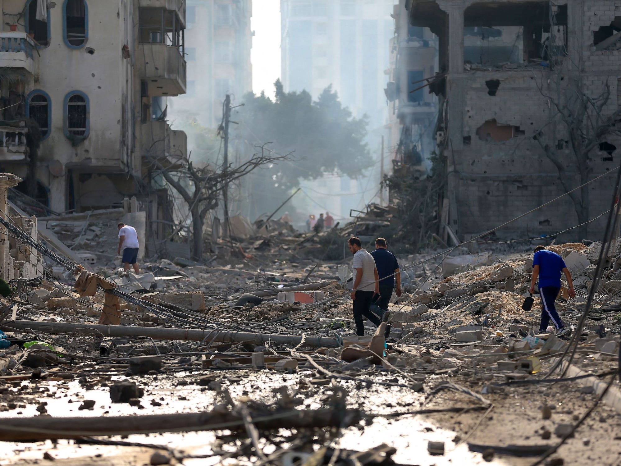 Szenen der Zerstörung in Gaza nach israelischen Luftangriffen am 10. Oktober 2023.