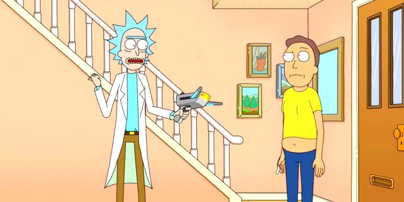 Rick und Jerry unterhalten sich in der sechsten Staffel von Rick und Morty