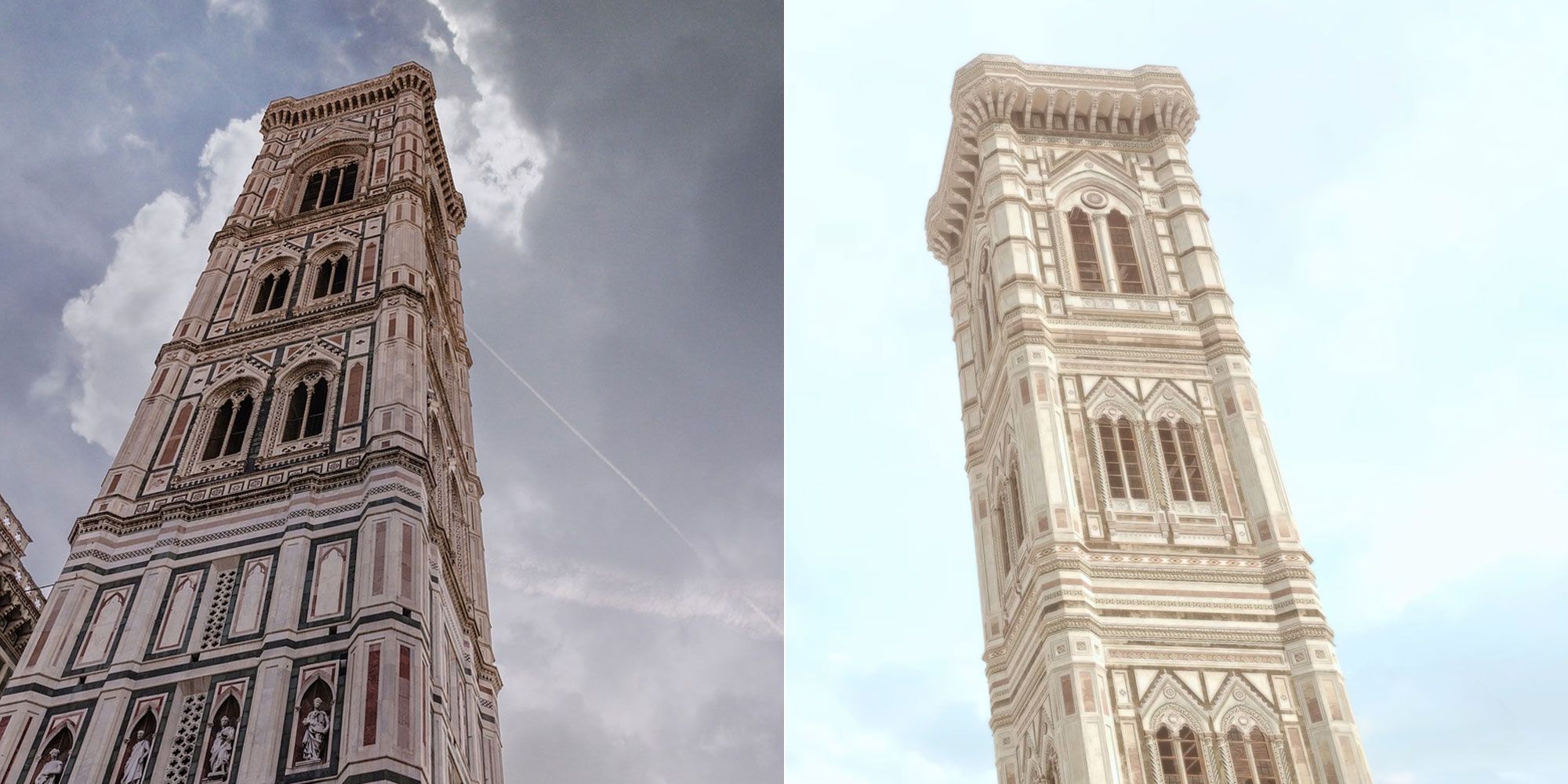 Giottos Glockenturm Assassin's Creed vs. reales Bild. 