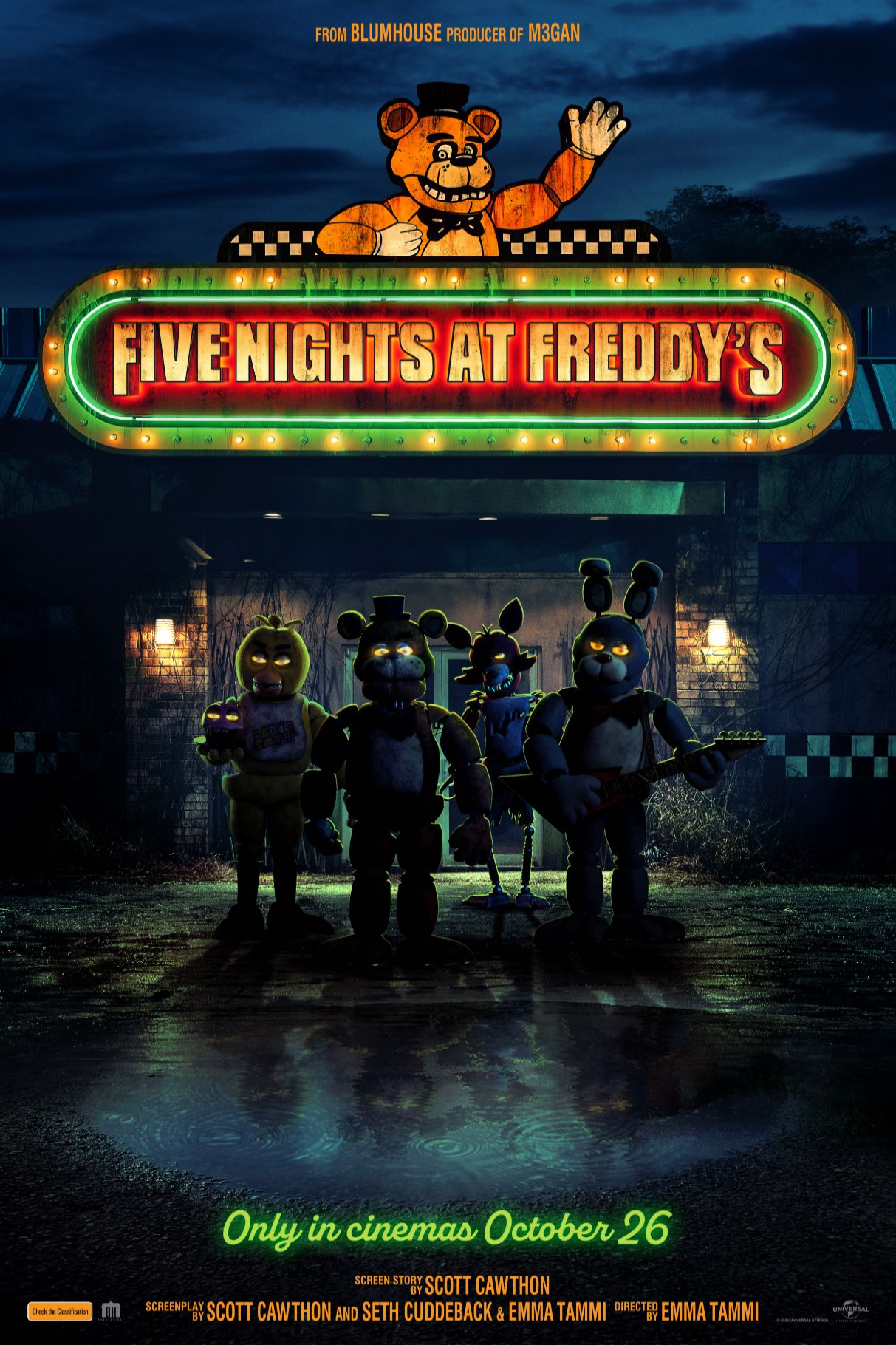 Filmplakat „Fünf Nächte bei Freddys“.