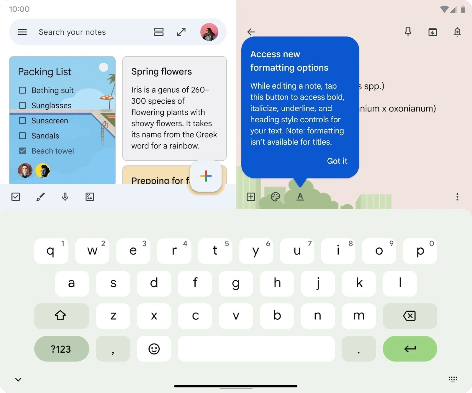 Quelle – Google – Google Keep auf Android erweitert die Textformatierungsunterstützung auf ältere Notizen