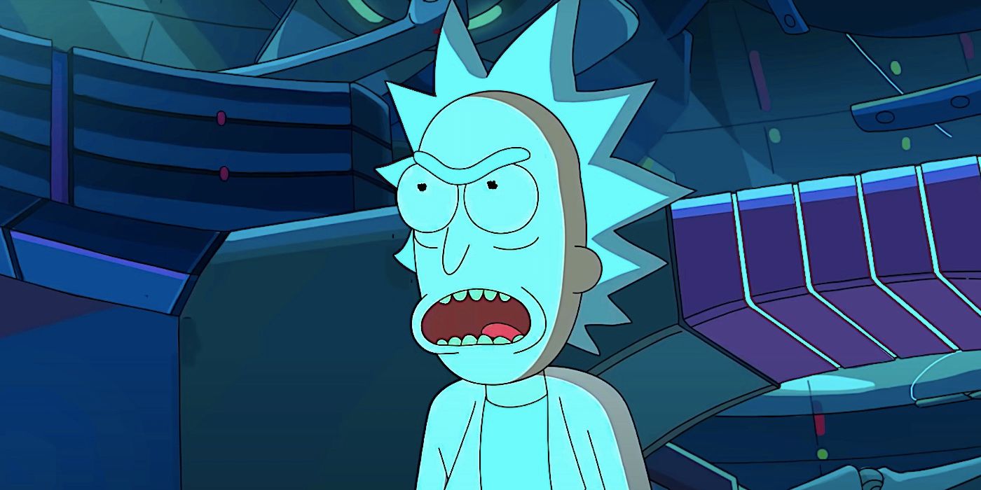 Ein wütender Rick starrt in Episode 1 der siebten Staffel von Rick und Morty auf einen Bildschirm