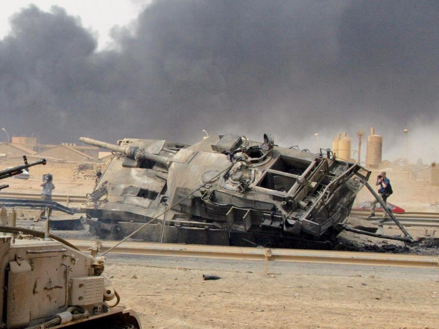 Der Abrams-Panzer zerstörte im Irak Bagdad