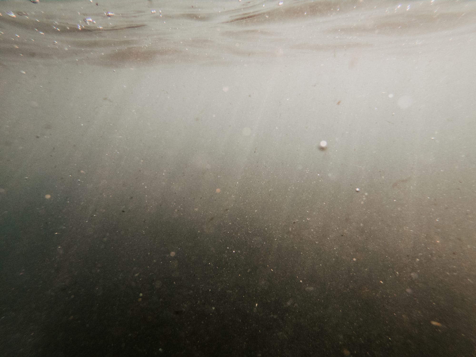 Ein Foto von Sand- und Salzkörnern unter Wasser