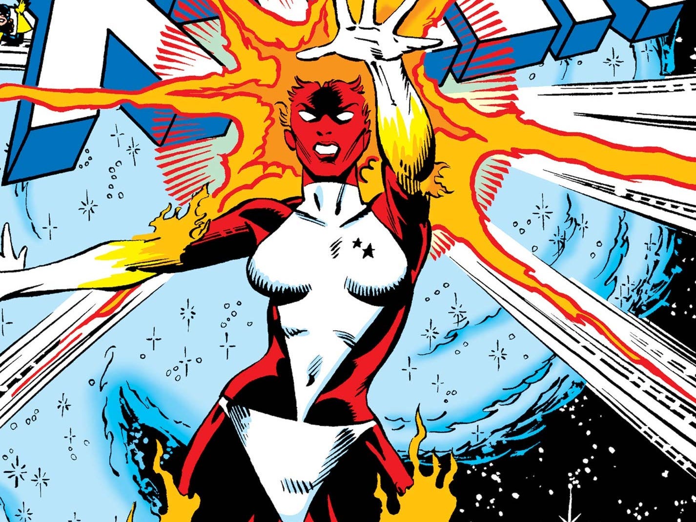 Die Figur Binary auf dem Cover des Marvel-Comics mit dem Titel „The Uncanny X-Men No. 164“.