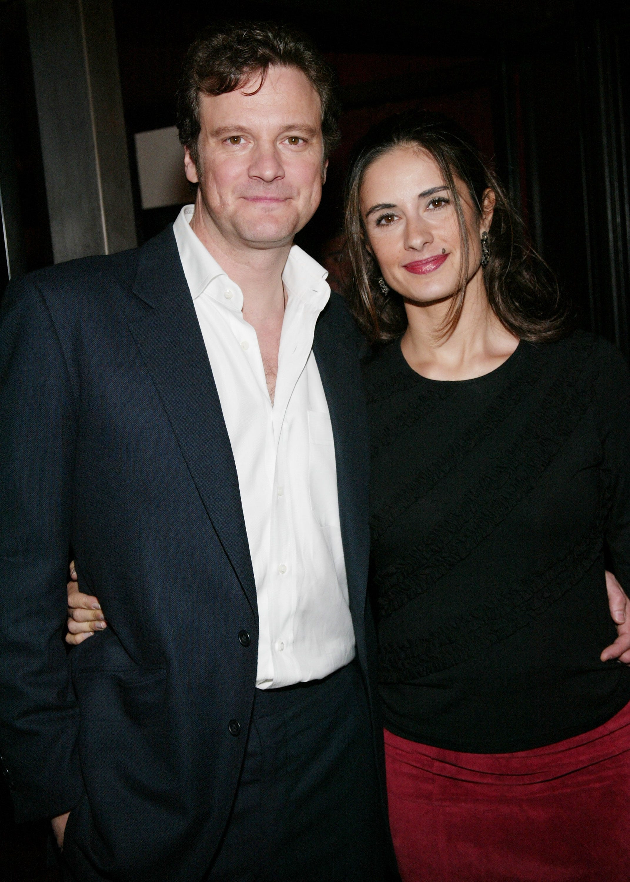 Schauspieler Colin Firth und Frau Livia besuchen die Weltpremiere von „Love Indeed“ im Ziegfeld Theater am 6. November 2003 in New York City.