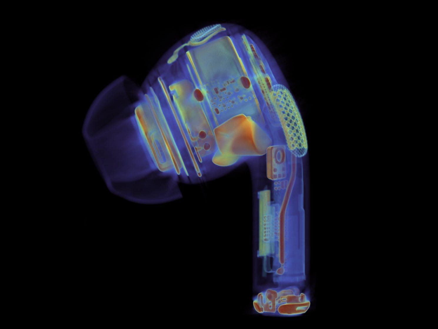 ein Foto eines CT-Scans eines AirPod Pro