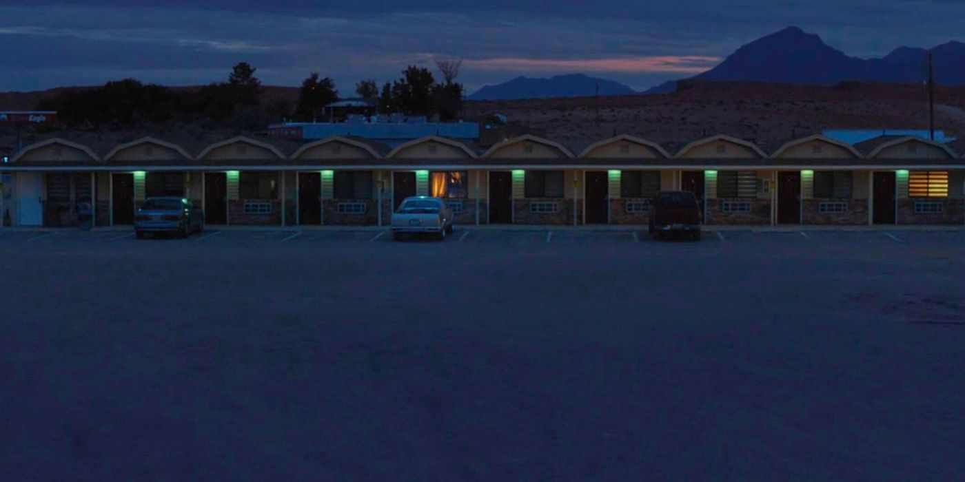 Whispering Sands Hotel in Utah, gesehen in „Ein Mord am Ende der Welt“.