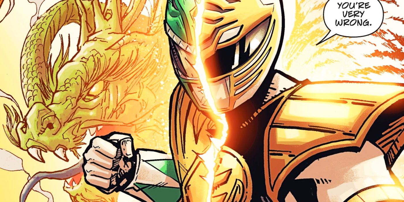 Tommy verwandelt sich in Power Rangers: Soul of the Dragon in Mighty Morphin Green and White