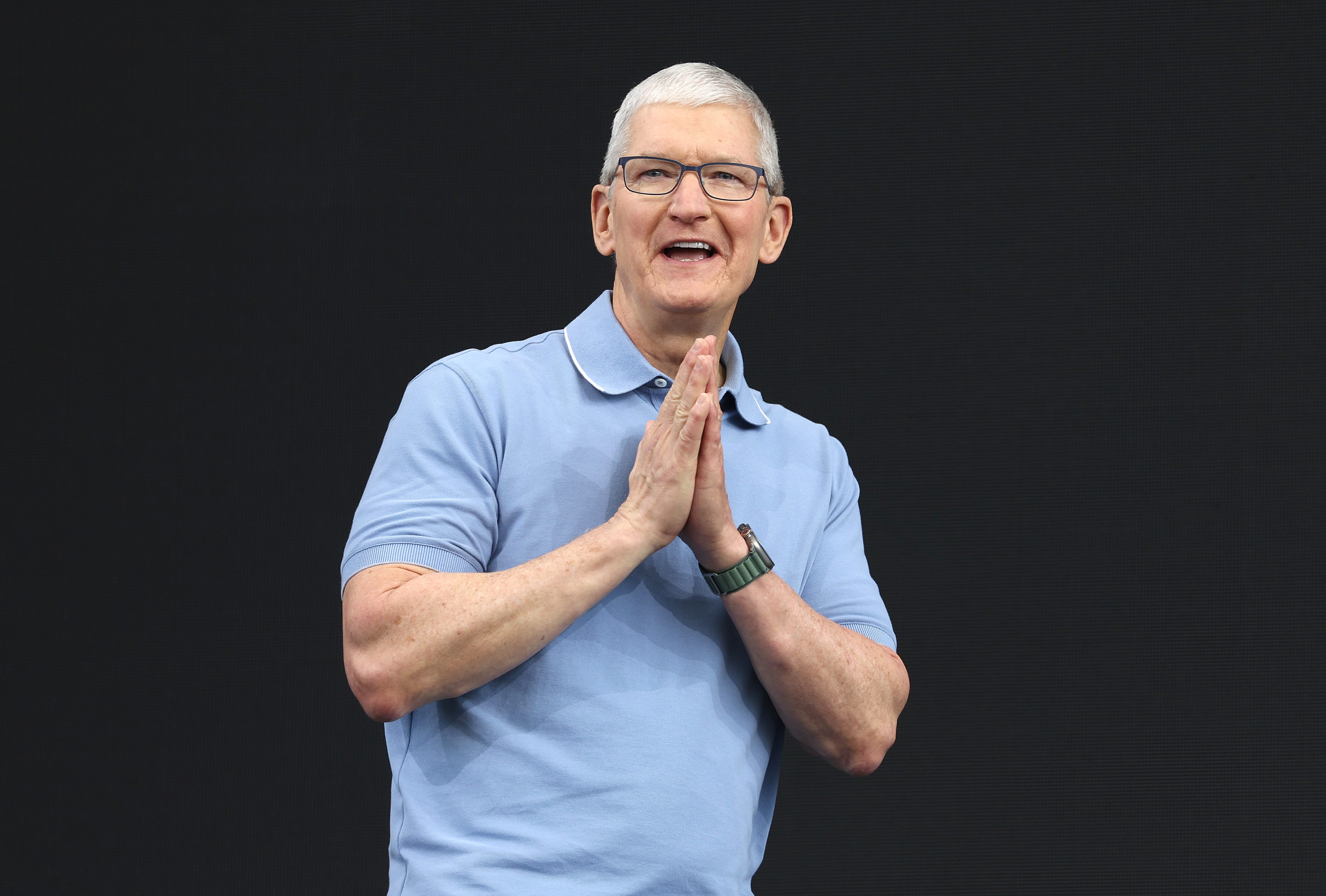 Apple-CEO Tim Cook präsentiert auf der WWDC 2023