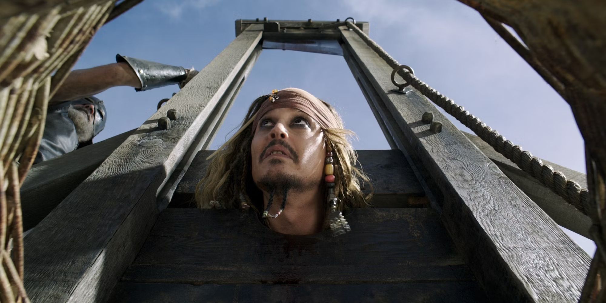 Jack Sparrow an der Guillotine in Dead Men Tell No Tales